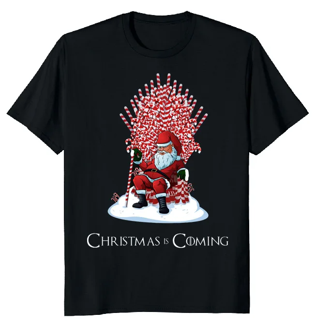 NEW LIMITED Christmas Is Coming Santa Funny Novelty Tee  Fast ShippingAnime Pattern Summer Clothing