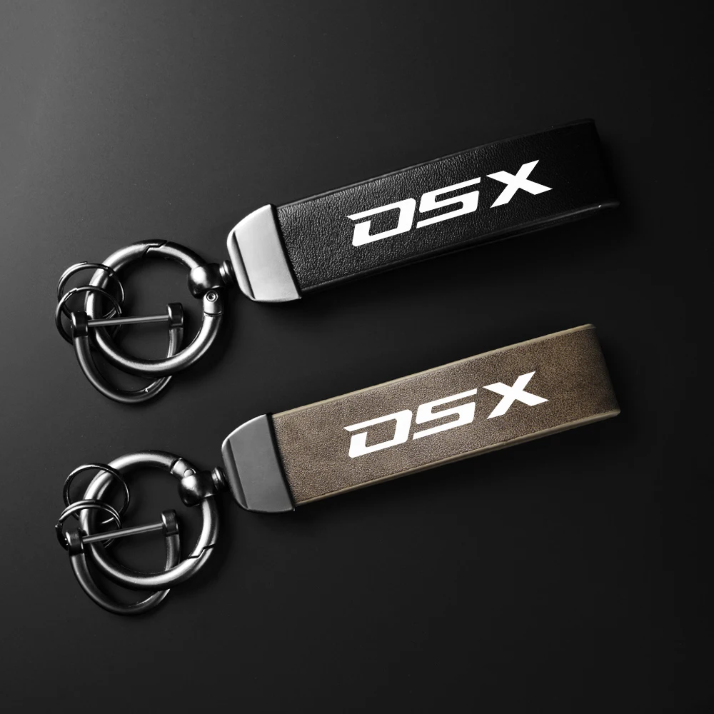 Schlüsselanhänger aus Leder und Wildleder, Schlüsselanhänger aus Carbon-Leder für Loncin Voge DS525X DS900X DS625X DSX 525 900 300 Rally 500AC 500DS Logo