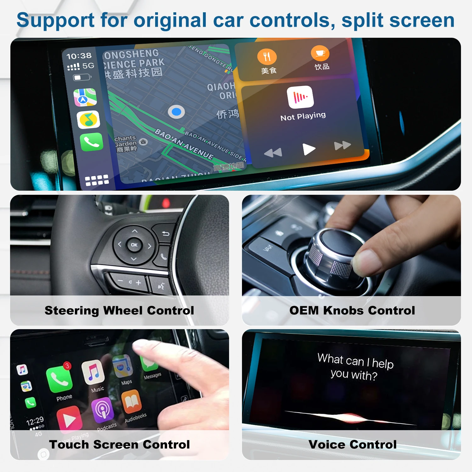 Bezprzewodowy Adapter CarPlay Android Auto z Netflix/YouTube/TikTok/Disney/Google Play, Android AI Box Apple CarPlay USB Dongle