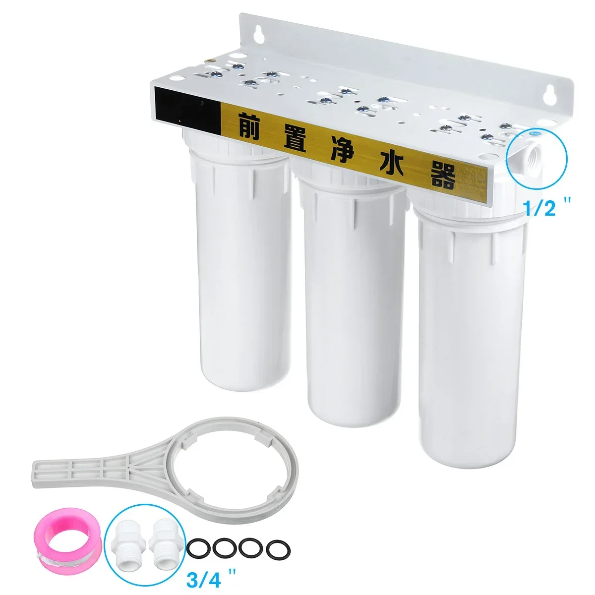 10 Inch faucet Water Purifier 3 Filter Cartridge PP UDF CTO General Kitchen Front Water Purifier For Household Straight Drinking