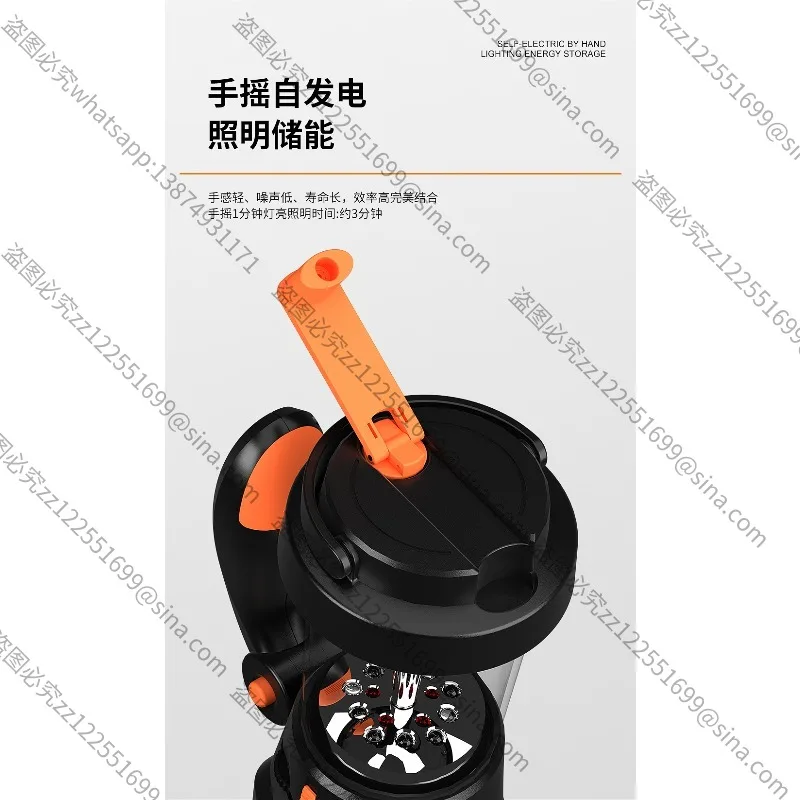 

Подходит для зарядки ручного привода, освещение палатки для оказания помощи при стихийных бедствиях, радио для кемпинга, звуковая и световая сигнализация, портативная уличная аварийная сигнализация