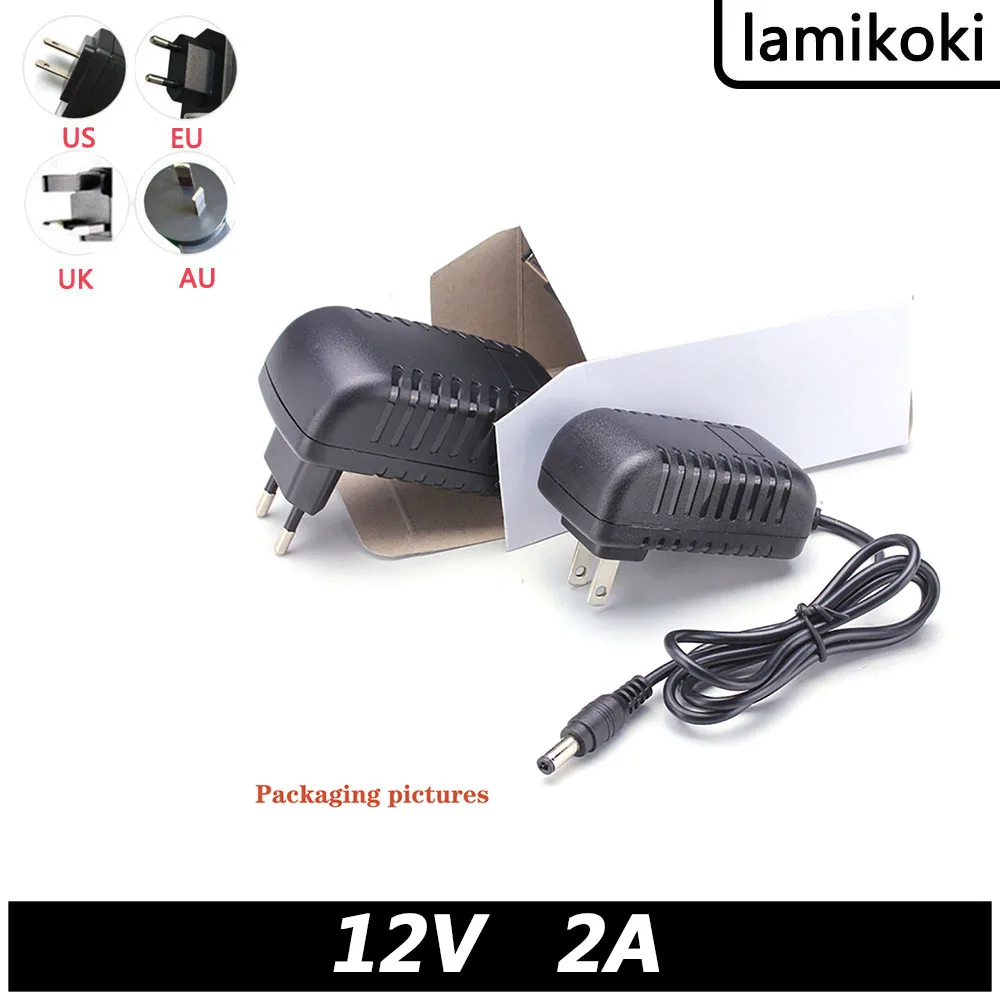 UK Plug 12V 2000mA Power Supply Adapter Eu Plug 12V 2A AC100-240V Power Adapter