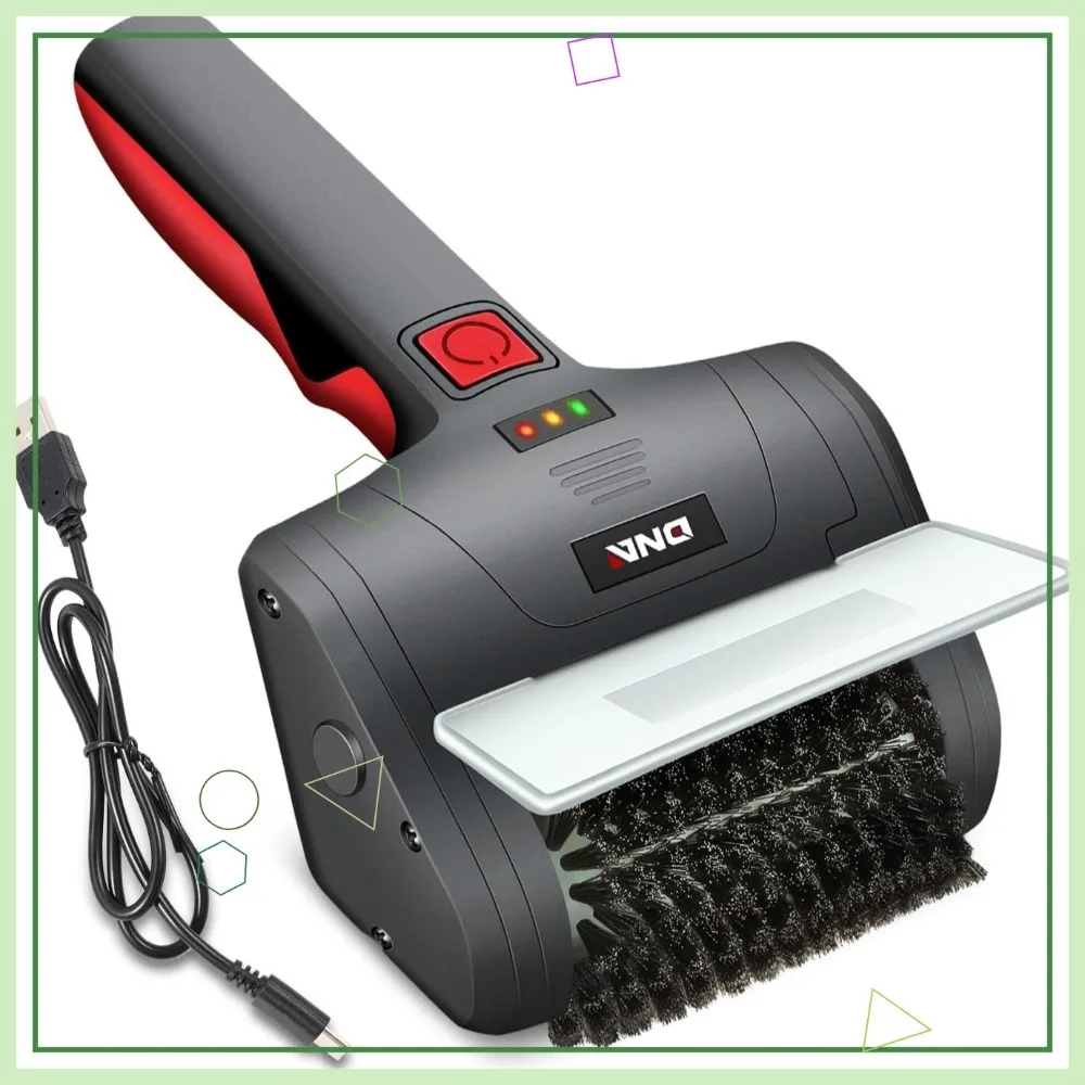 

Rechargeable Cordless Electric Grill Cleaning Brush with Type-C Charging, Red/Black