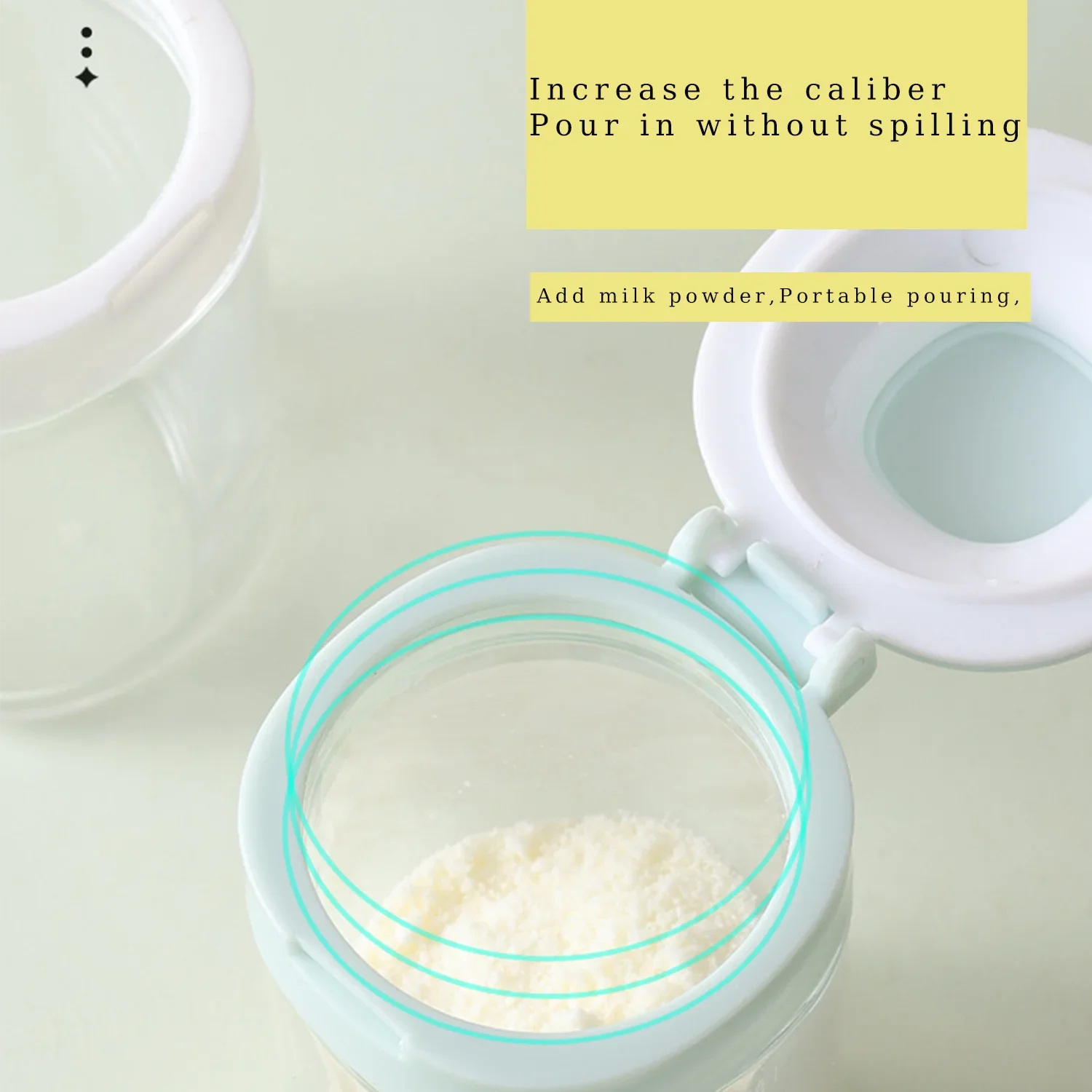 Contenedor portátil de leche en polvo para bebé de 80ml, dispensador con tapa de doble apertura con cuchara, caja de almacenamiento de viaje con una sola mano