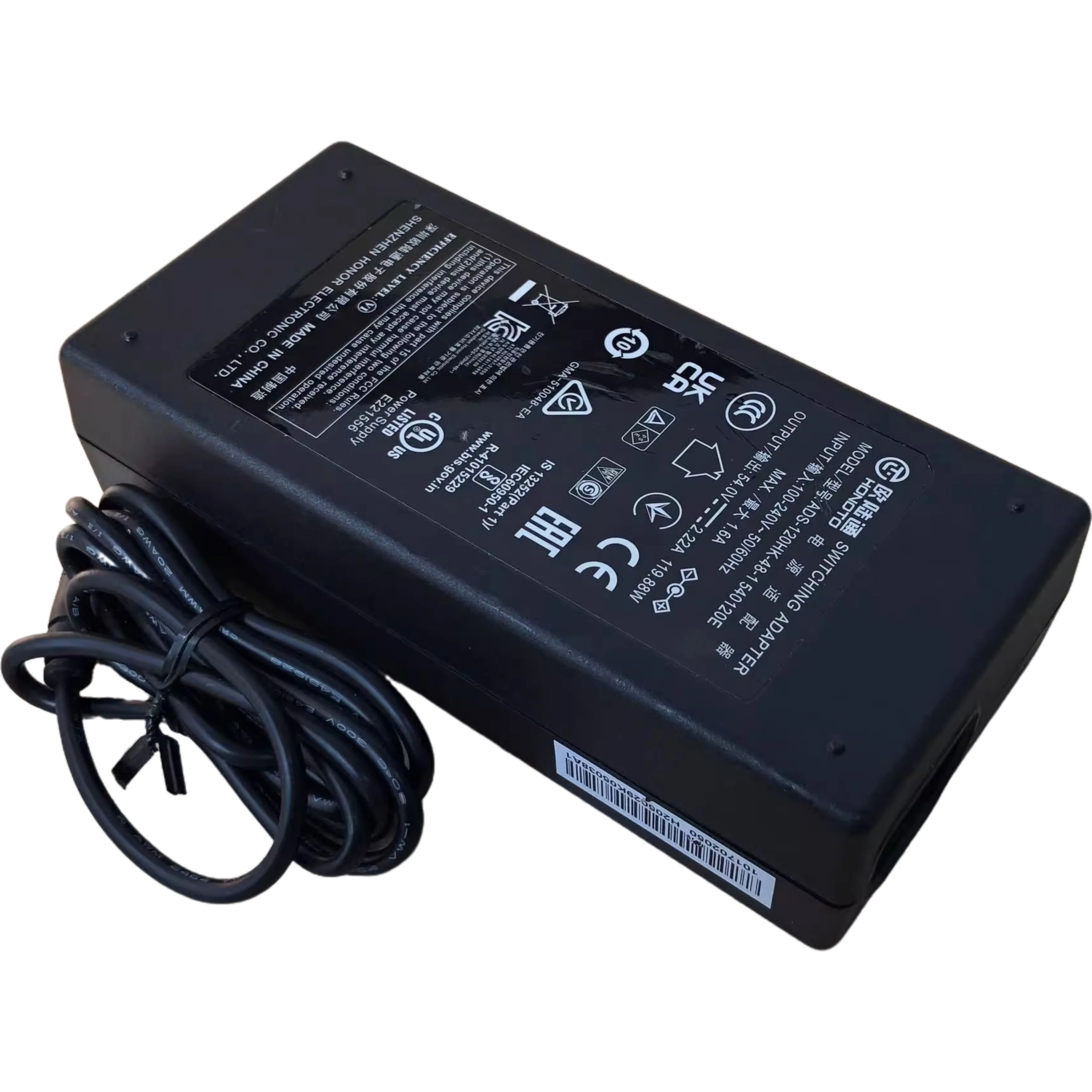 

Genuine Honoto ADS-120HK-48-1 540120E 54.0V 2.22A 119.88W 120W AC Switching Adapter For Hikvision POE Charger Power Supply