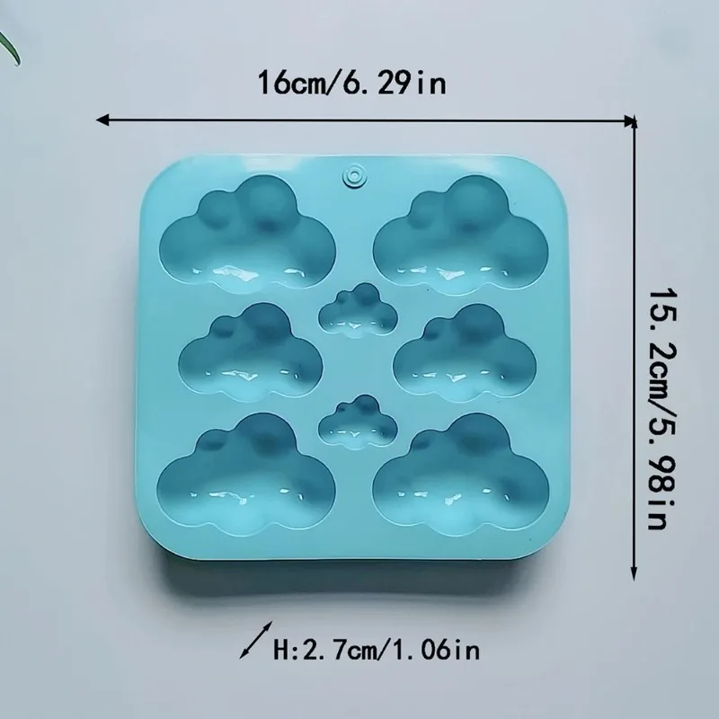 8 Cavities Cartoon Cloud Silicone Soap Mold DIY Candle Resin Plaster Making Set Chocolate Biscuit Cake Ice Mould Decor Gift Home