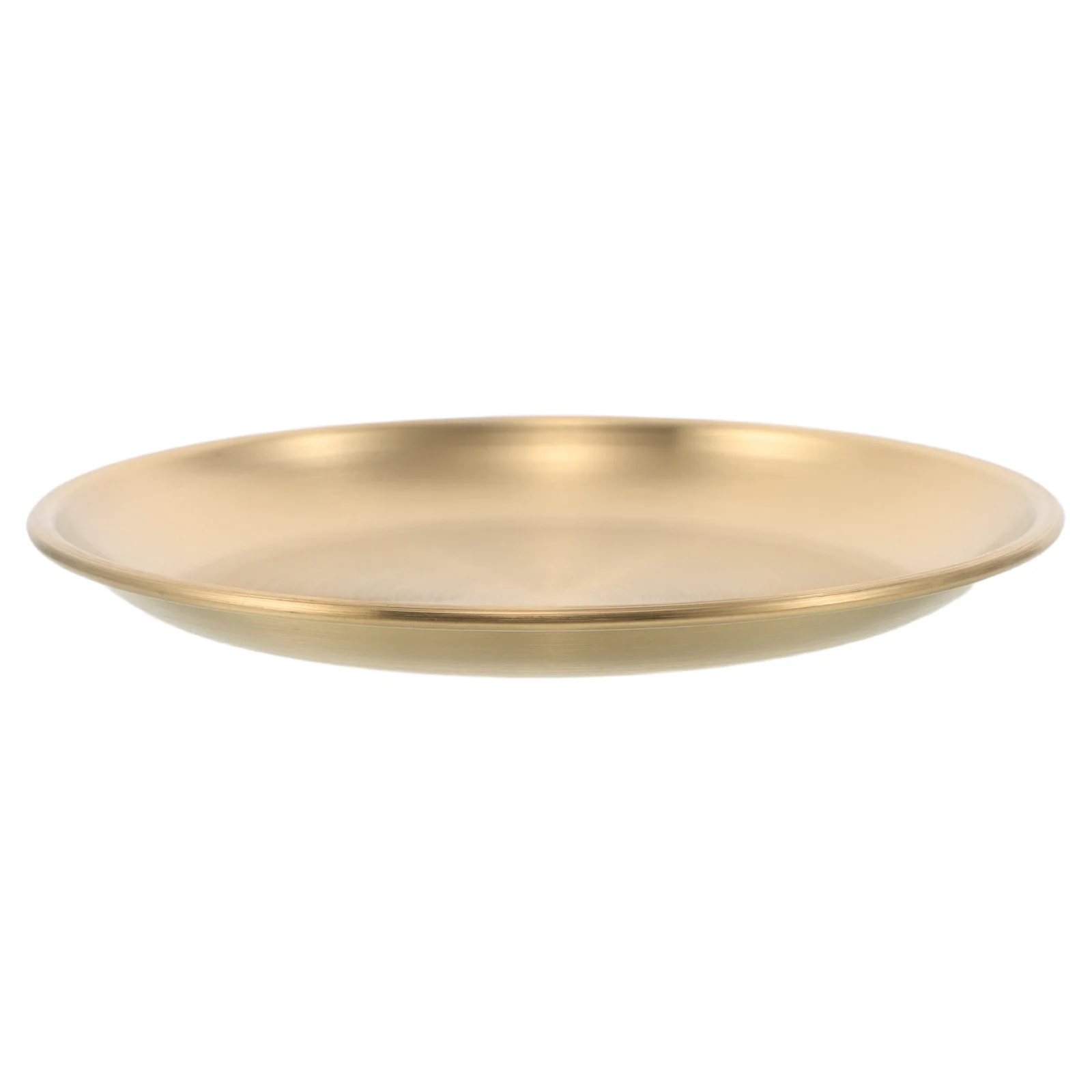 

Stainless Steel Round Barbecue Plate Thickened Metal Dish for Outdoor Home Dining Snack Fruit Serving Platter Serving Dishes