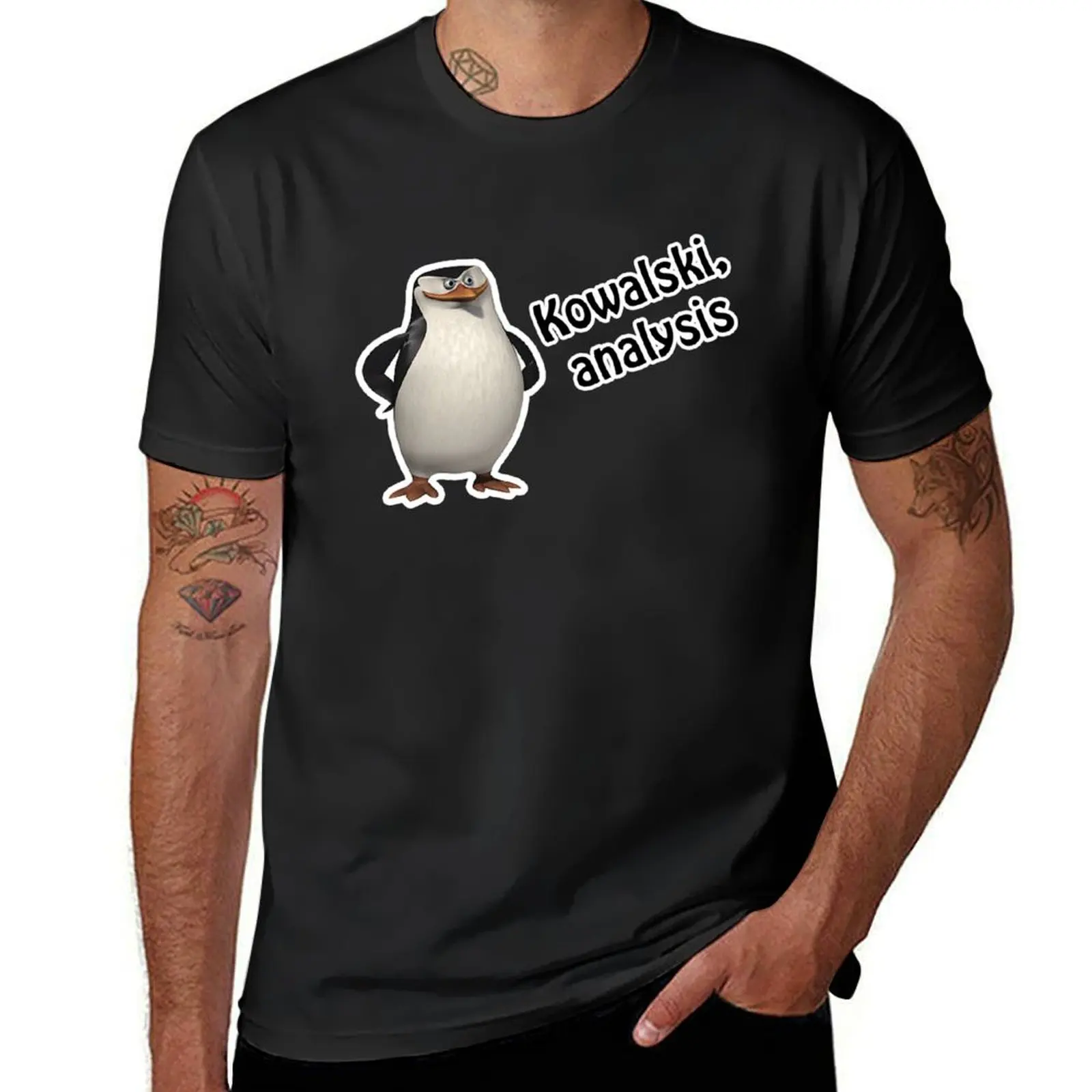 Kowalski, analysis T-Shirt anime clothes graphics blanks quick drying t shirt men