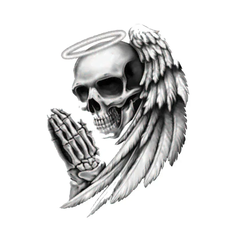 Personality ANGEL OF DEATH SKULL Car Sticker Motorcycle Decal PVC  9.5cm*12.7cm