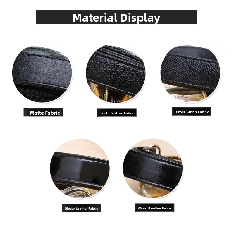 New Yu Black Leather Bag Strap Single Shoulder Crossbody Bag Long Strap School Bag Backpack Accessories Women's Bag Belt