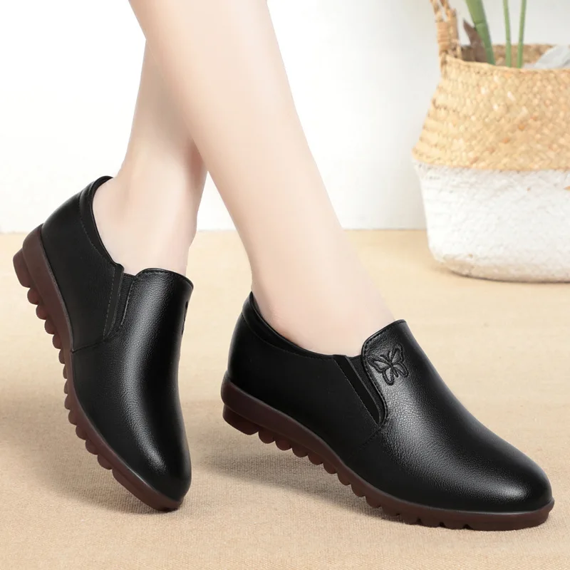 The Most Comfy Women Mom Shoes Flats Non Slip Adult Shoes Women Loafers Black Lightweight Cozy Flats Shoes Butterfly Leisure