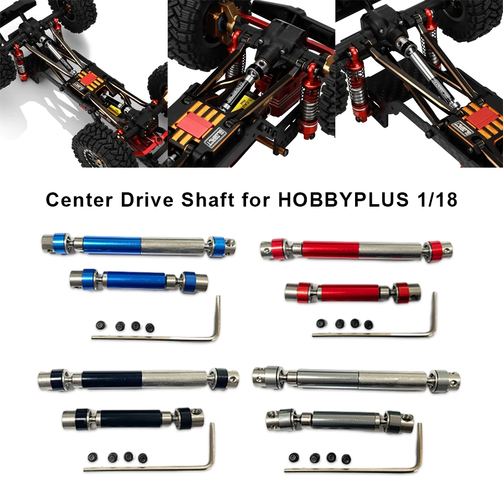 Metal 43mm Front  Rear Oil Shock Absorber Center Drive Shaft Set for Hobbyplus CR18P 1/18 RC Rock Van Car Upgraded Parts