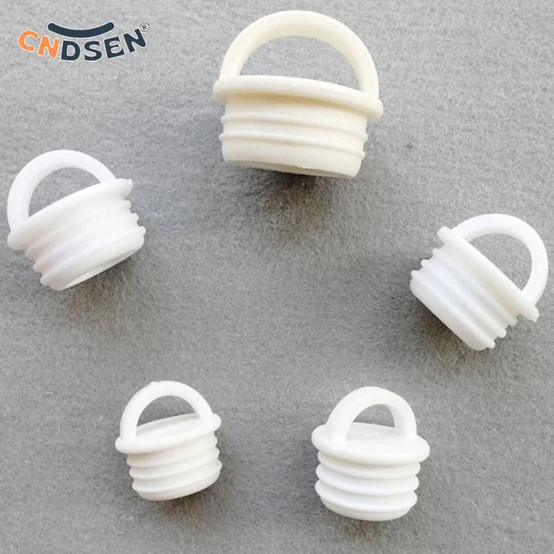 

White Mop Bucket Drain Stopper Round Bucket Scupper Drain Holes Plugs with handle Outfall Cover For Bathroom Laundry Kitchen