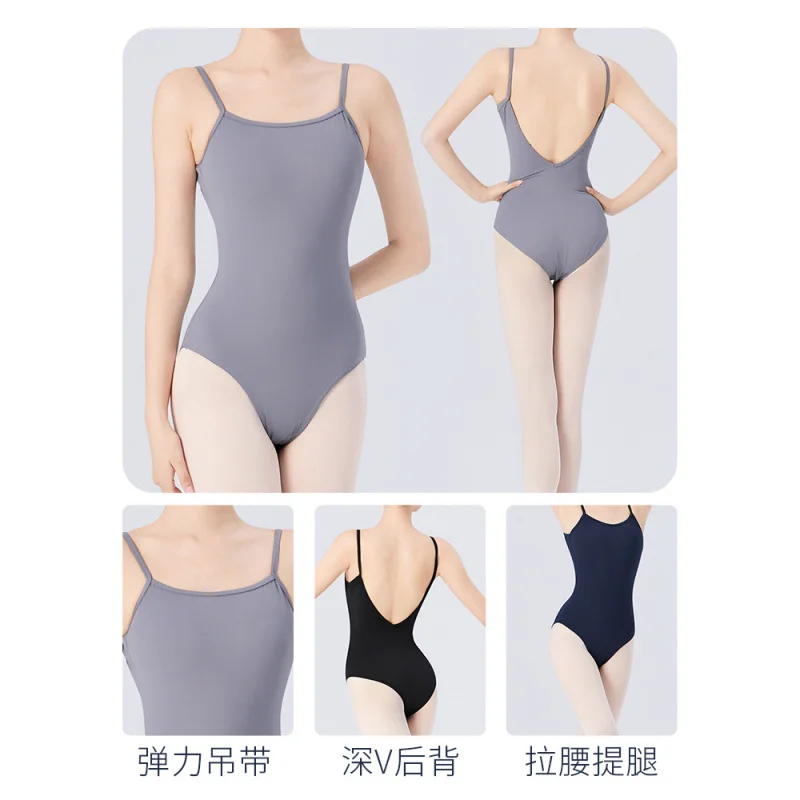 

Dancewear for Adults Women, Summer Leotard for Art Exam, Lycra Ballet Bodysuit, Backless High-Span Gymnastics Suit, Basic Traini