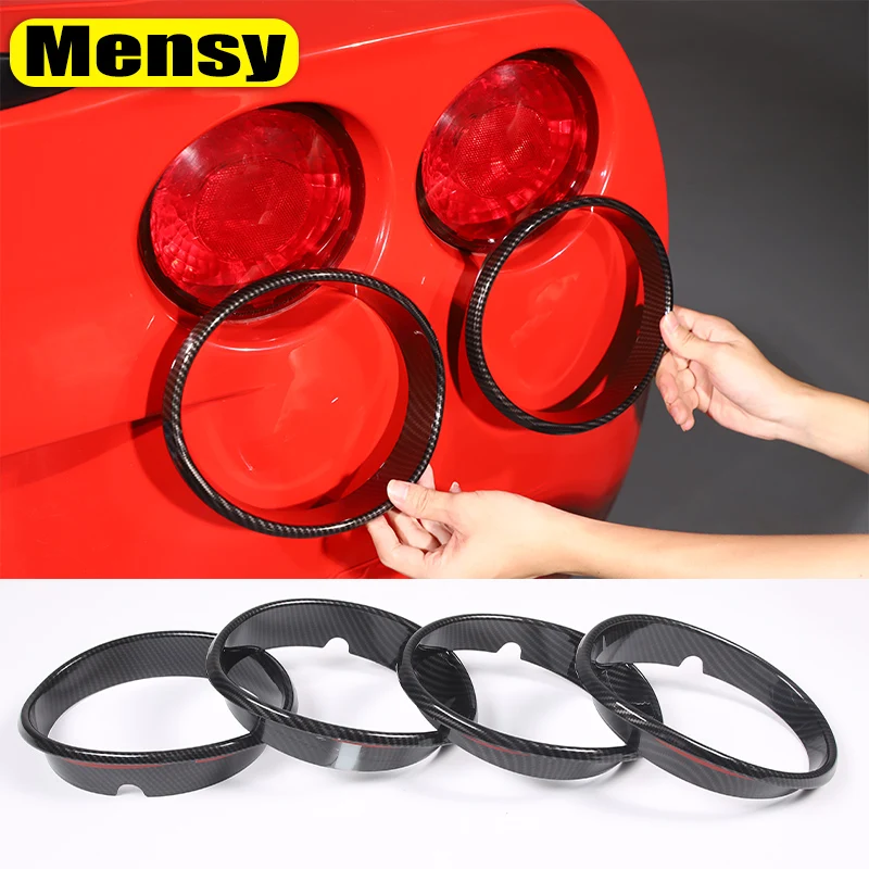 

For Chevrolet Corvette C6 2005-2013 ABS Car Rear Taillight Lamps Frame Ring Cover Stickers Accessories
