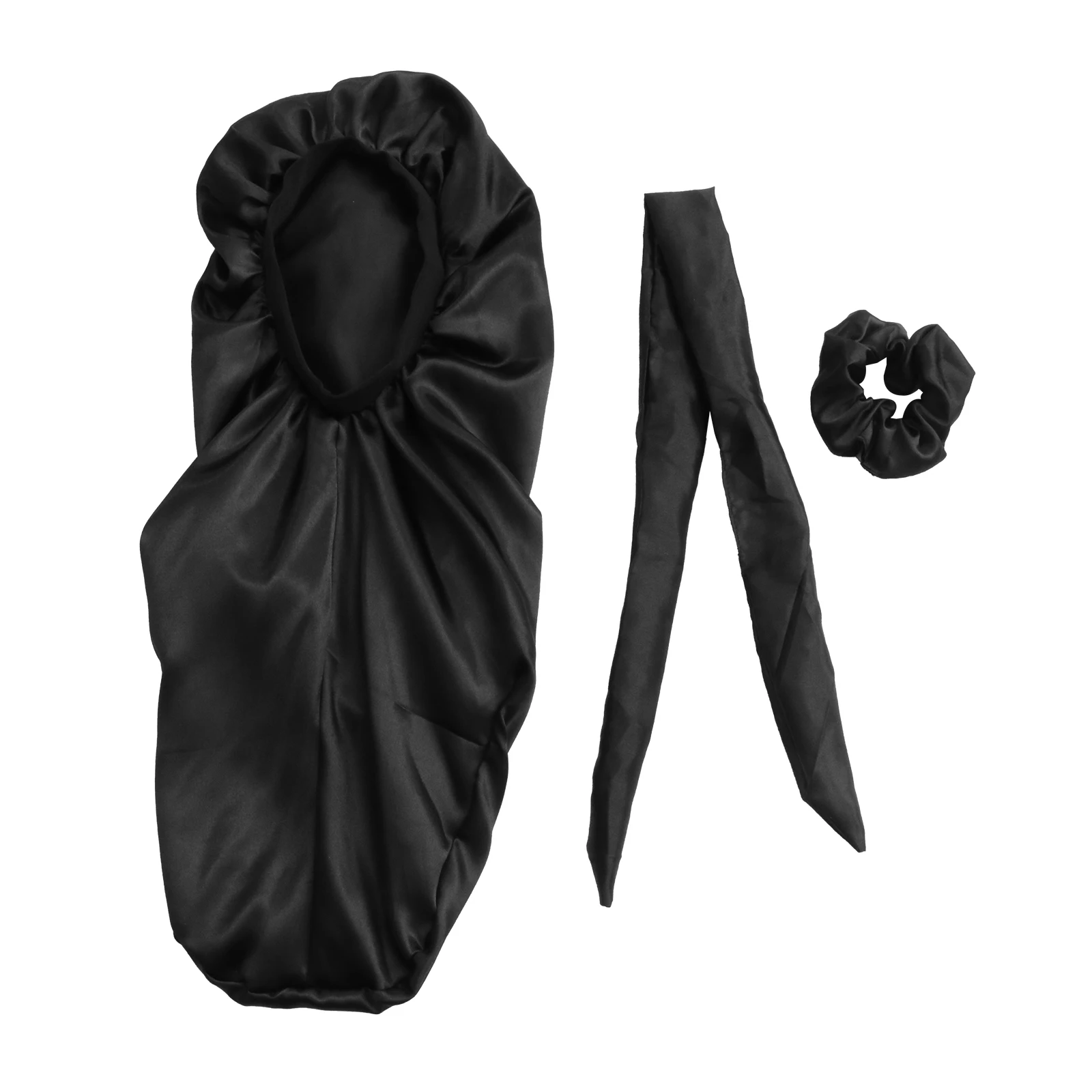 

3 Pcs Three Piece Turban Cap Night Sleeping Satin Bonnet Elastic Band Miss for Curly Hair
