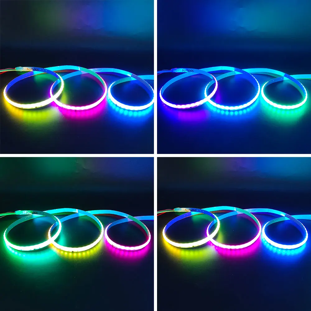 WS2811 COB LED Strip 12V 24V RGBIC Addressable 360LEDs/m High Density Dream Color FOB Smart Pixel Flexible Led Tape Lights RA90