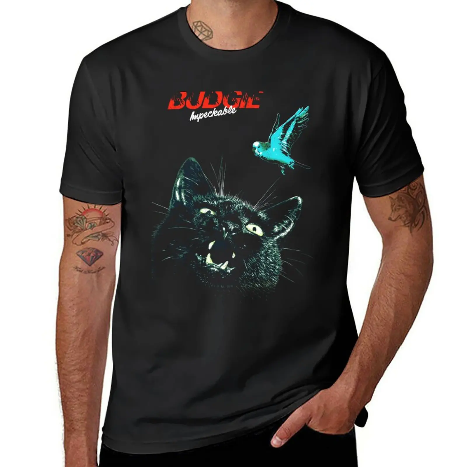 New Budgie Band Impeckable Album T-Shirt sweat shirts hippie clothes summer top Short sleeve mens big and tall t shirts