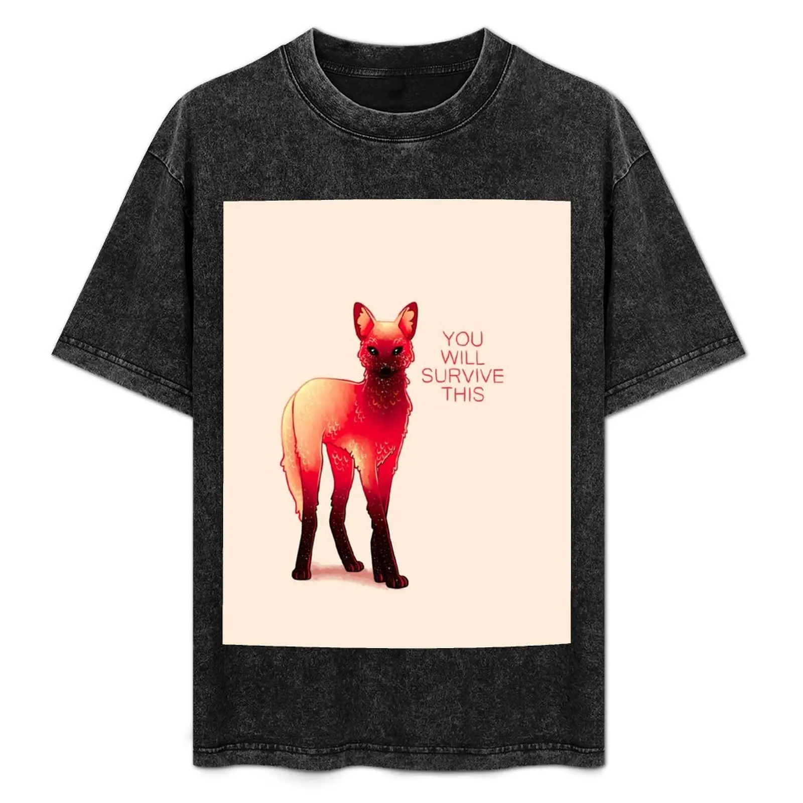 

You Will Survive This Fire Galaxy Maned Wolf T-Shirt oversized graphic tee plus size tops custom t-shirts cute tops men clothes
