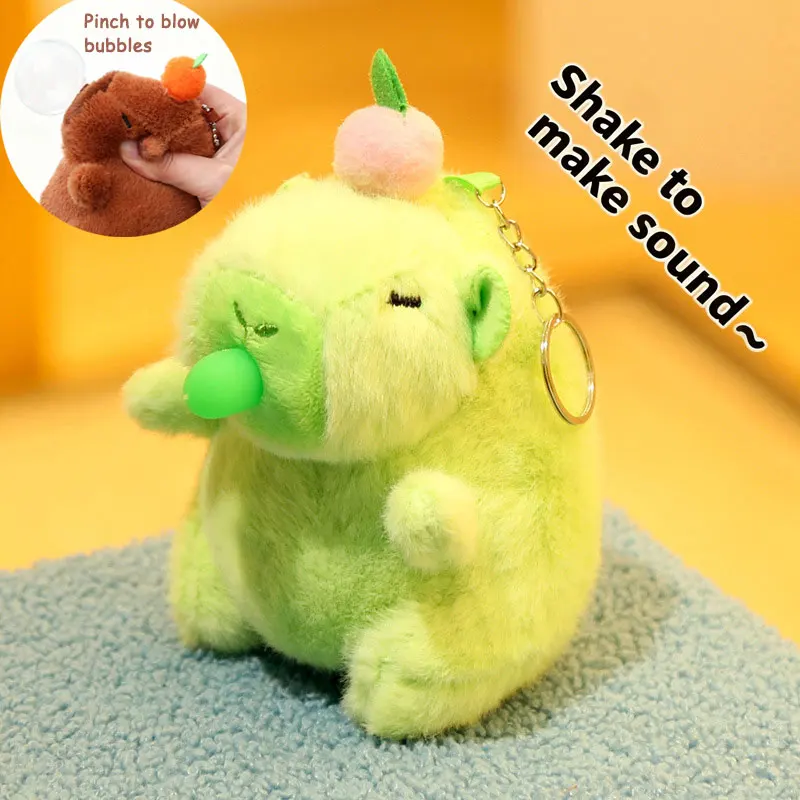 Porte-clés en peluche Capybara mignon, pendentif pour sac à dos, poupée en peluche Kawaii, décoration de voiture, animaux en peluche, jouets doux, cadeaux d'anniversaire