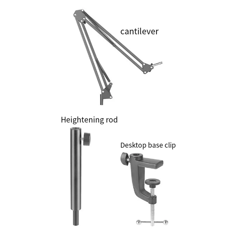 

AS98-Microphone Boom Arm With Tabletop Stand For Podcasting, Video Games, Radio And Studio Audio