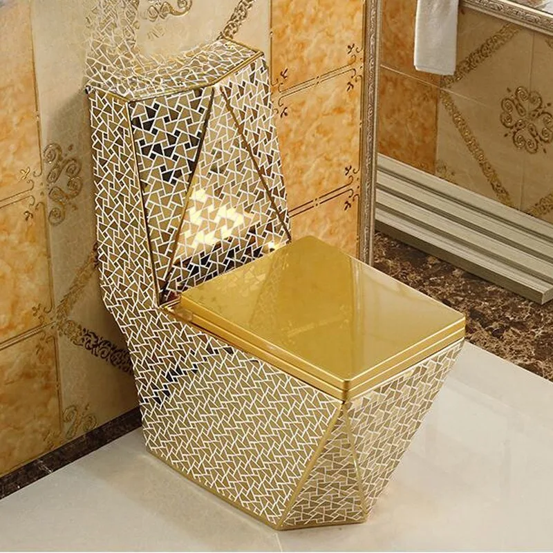 Toilet electroplated ceramic super swirl type water-saving deodorant luxury toilet color toilet