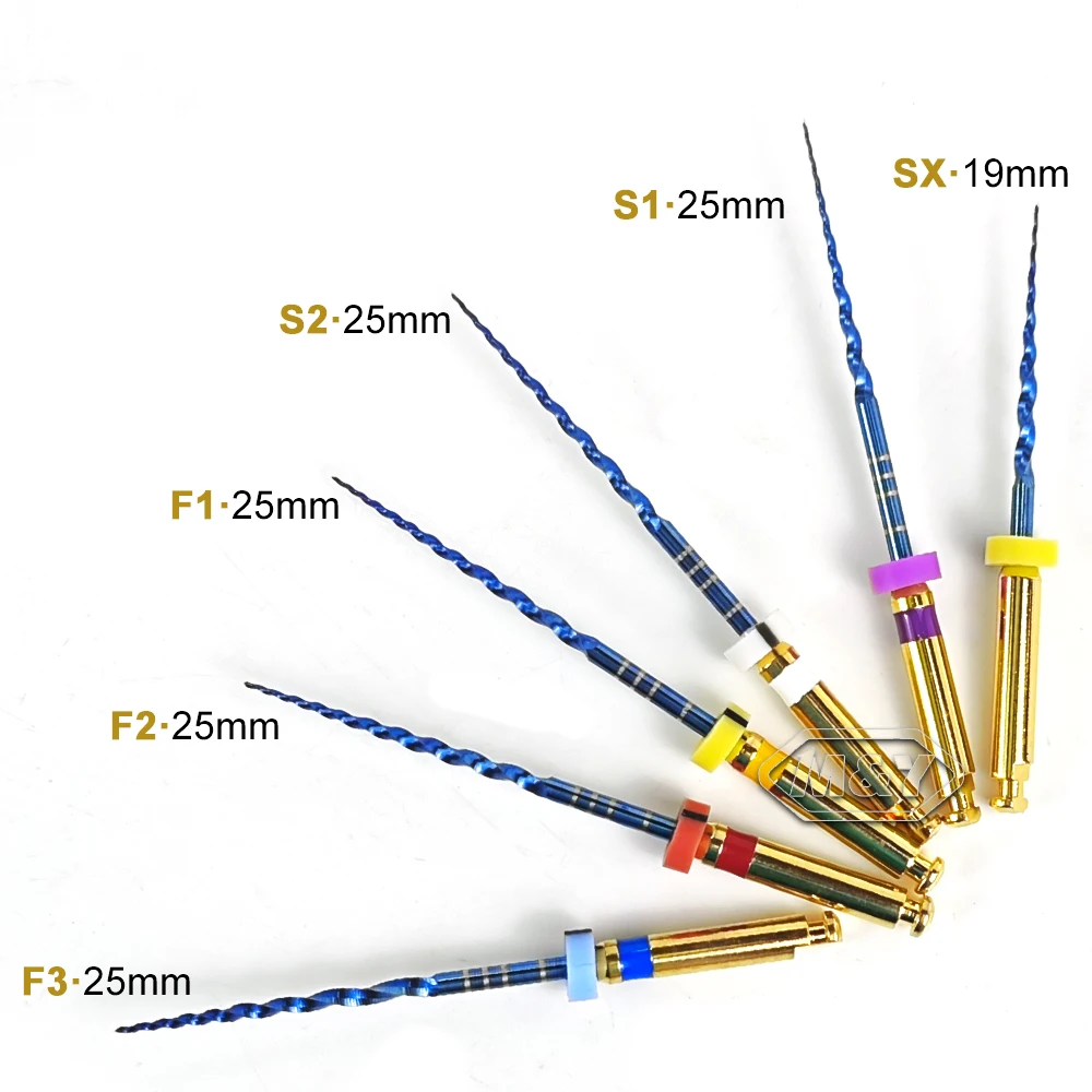 Dental Blue elastyczne endo obrotowe pilniki endodontyczne 21/25mm niklowy instrument titainium SX S1 S2 F1 F2 F3 narzędzia stomatologiczne