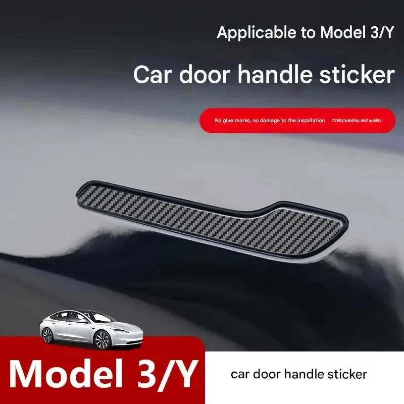4PCS Car Door Handle Protector Stickers Anti-Scratch Car Door Handle Cover Guard Door Handle Wrap Kit for Tesla Model 3 Model Y