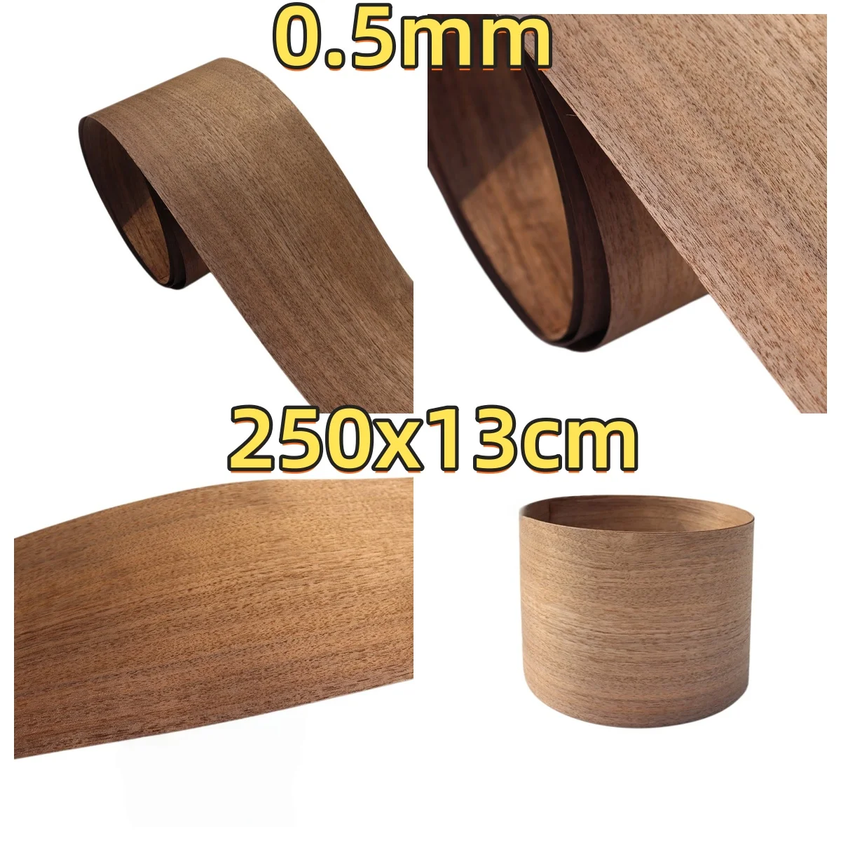 

Natural Black Walnut Straight Grain Veneer, 0.5mm, 250x13cm, For Watch Box Veneering & Cabinet Refinishing.