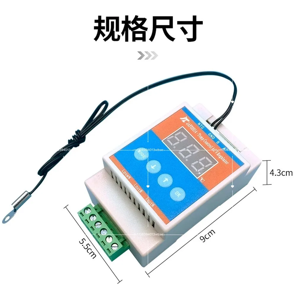 

AC110V/220V Single-Phase Fan SCR Speed Controller, Thermostat Temperature