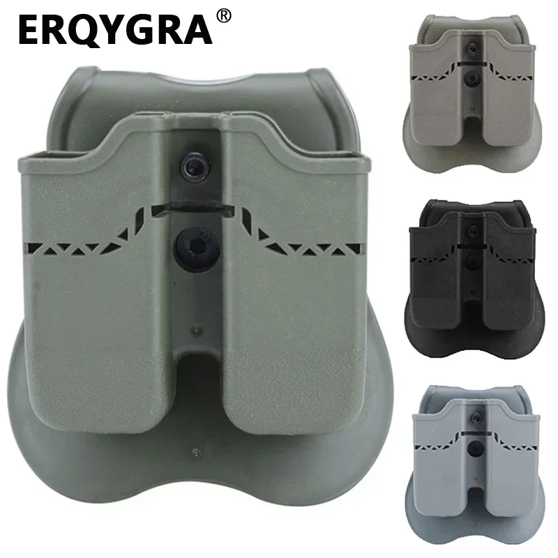 

ERQYGRA Tactical Molle Double M92 Magazine Pouch for Glock System Accessories Waist Bag Holsters Hunting Shooting Box