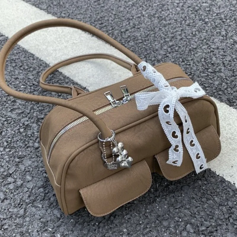 

Ручная сумка для боулинга премиум-класса для женщин, большая вместительная сумка на одно плечо, подмышки, универсальная сумка Boston с двойным карманом