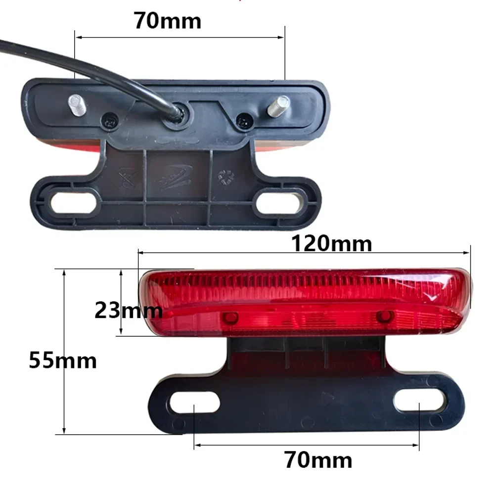 36-48V Ebike Rear Brake Light Tail Light Safe Warn Lamp SM Connector Taillights Electric Bicycle Accessories