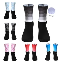 New Cycling Socks Summer Cool Breathable Non-slip Silicone Pro Competition Aero Sports Bike Running Socks Calcetines Ciclismo