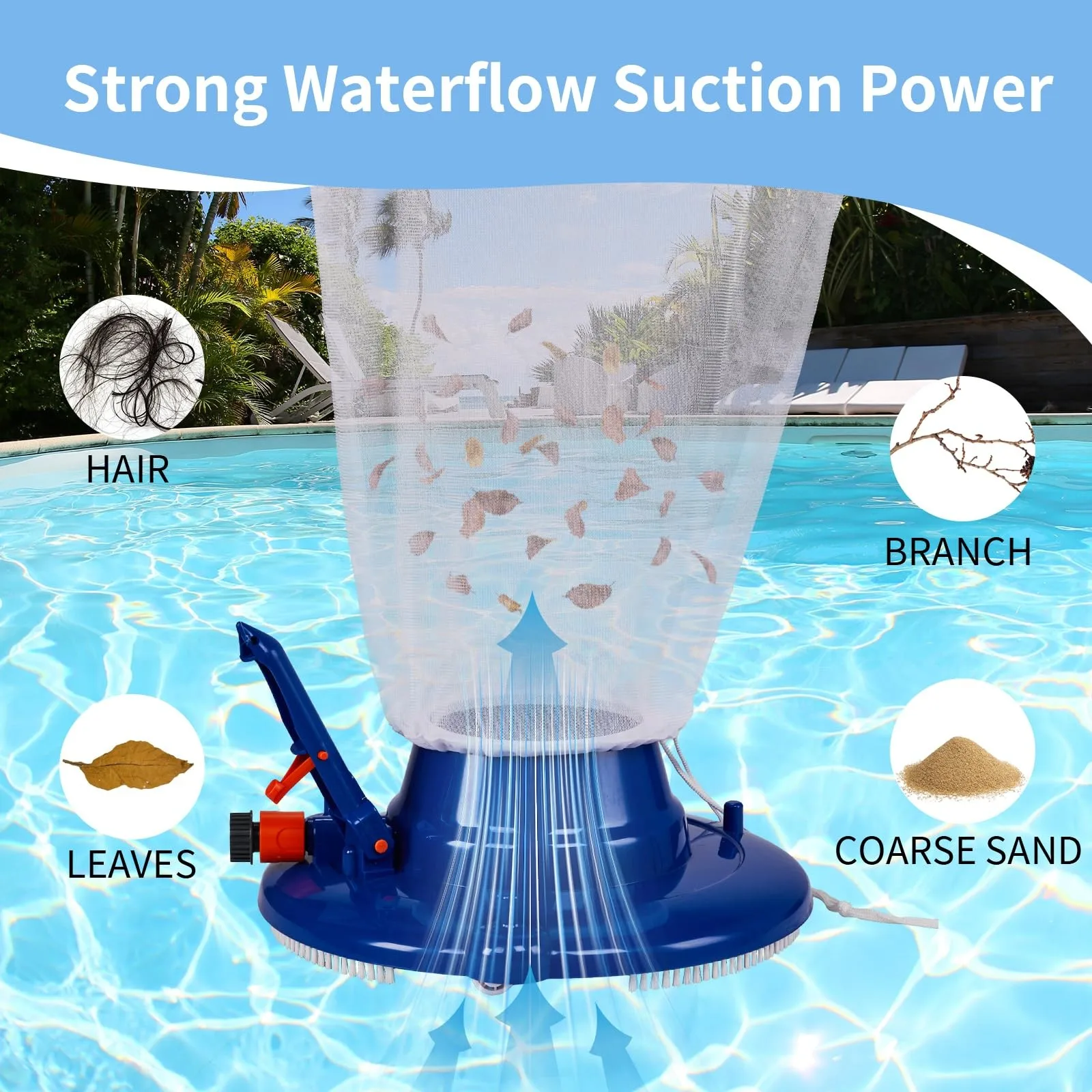 

Pool Cleaning Tools Manual Pool Leaf Vacuum Head,Pool Leaf Collector With Heavy Duty Mesh Bag For In-ground Above Ground Pools