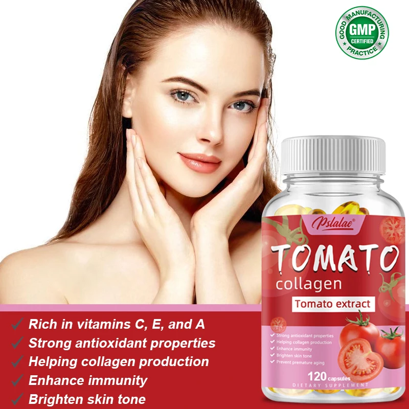 

Tomato Extract Capsules - Skin Care Product Booster Anti Aging Whitening Skin Nail and Hair Care Supplement