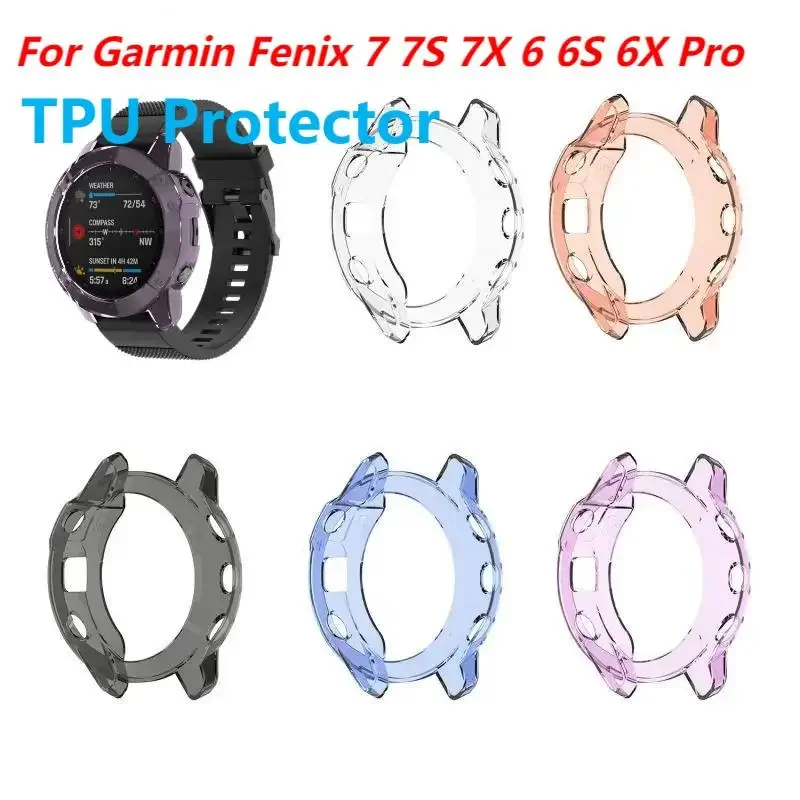 สําหรับ Garmin Fenix 7 7S 7X Pro พลังงานแสงอาทิตย์ 6 6S 6X Pro TPU โปร่งใส Protector สมาร์ทสายนาฬิกาซิลิโคนฝาครอบกันชน