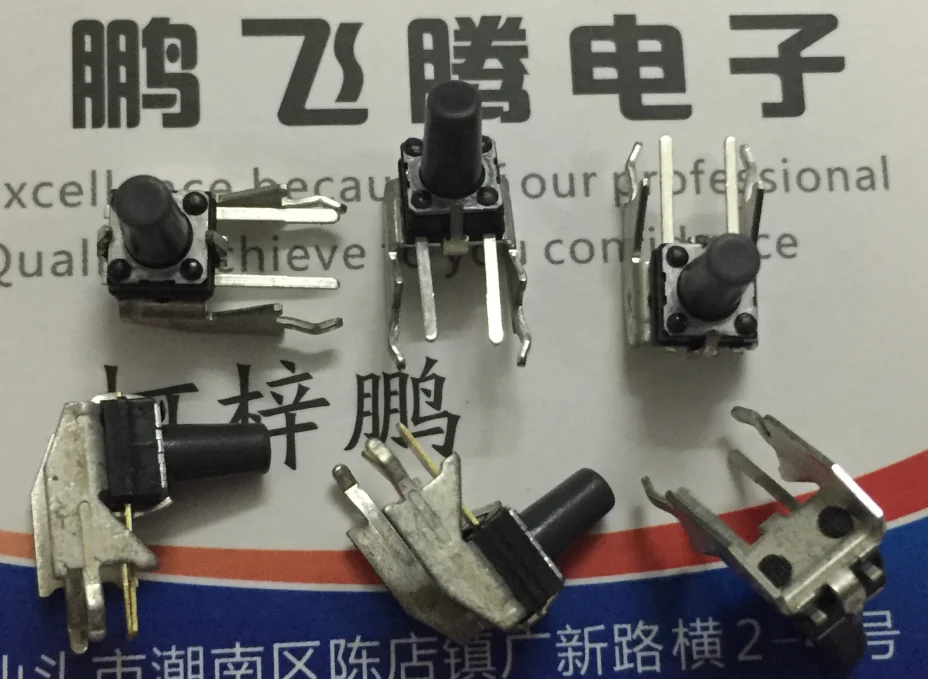 

10PCS/lot EVQQKH08Q tact switch 6*6*10 with long bracket and long feet horizontal side insertion micro-movement