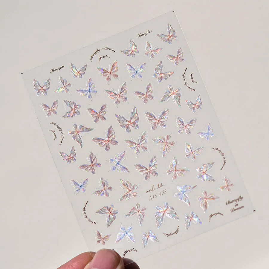 1 Pcs French Butterfly Nail Sticker 3D Nail Decoration