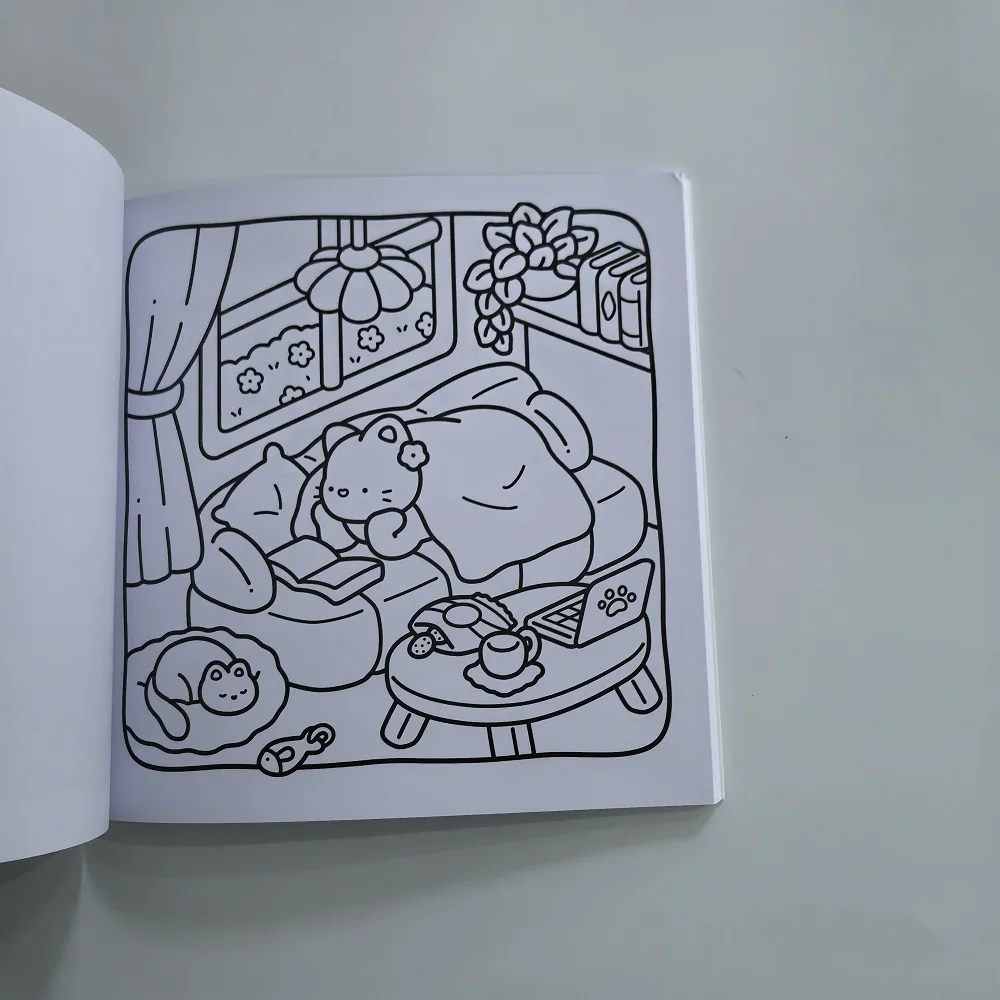 Cute Animal Stress Relief Coloring Book - Calm Days Drawing Perfect Gift for Birthday Christmas Party view 5