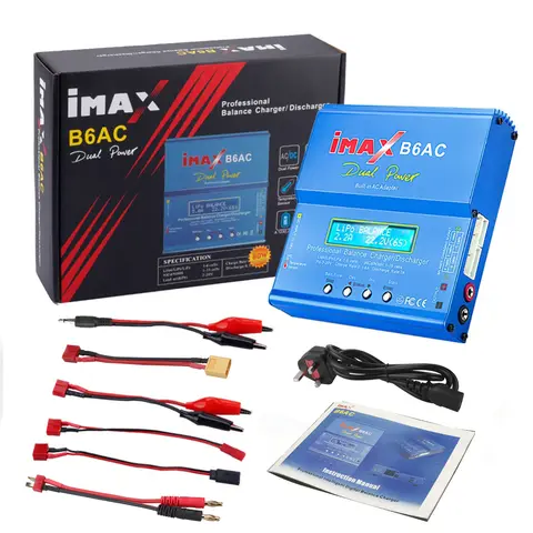 HTRC iMAX B6 AC Lipo 충전기 80W 6A 디지털 LCD 화면이 있는 Lipo Life Nimh Nicd 배터리용 듀얼 전원 RC Lipo 배터리 충전기