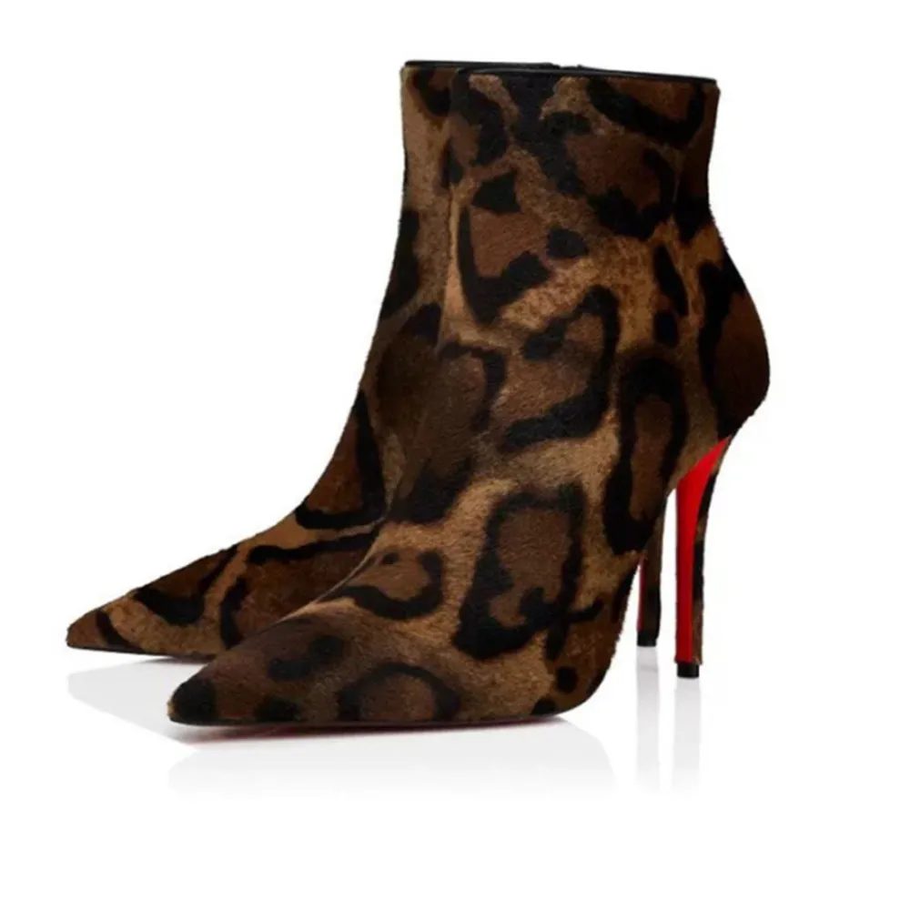 

Women's New luxury Slim High-heeled Ankle Boots Fashionable Pointed Side Zipper High Tube Large Size Knee Length Women's Boots
