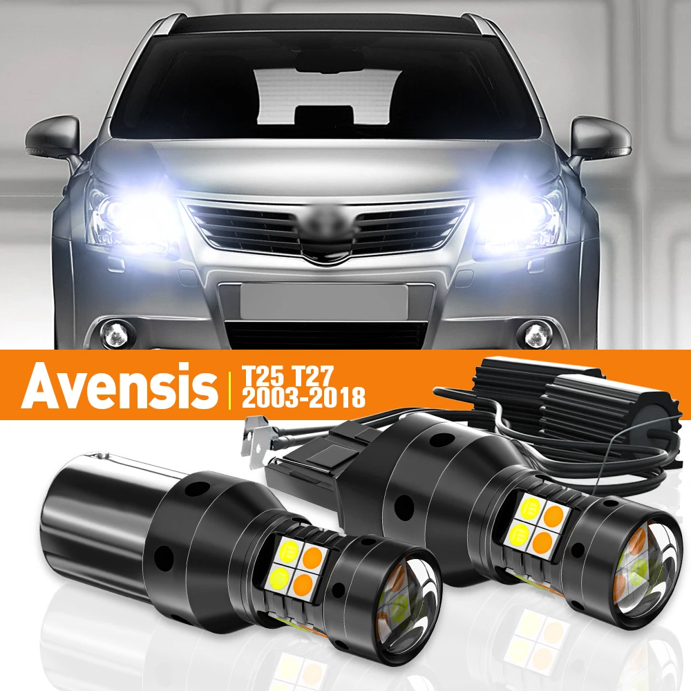 

2pcs LED Dual Mode Turn Signal+Daytime Running Light DRL For Toyota Avensis T25 T27 2003-2018 2007 2008 2009 Accessories Canbus