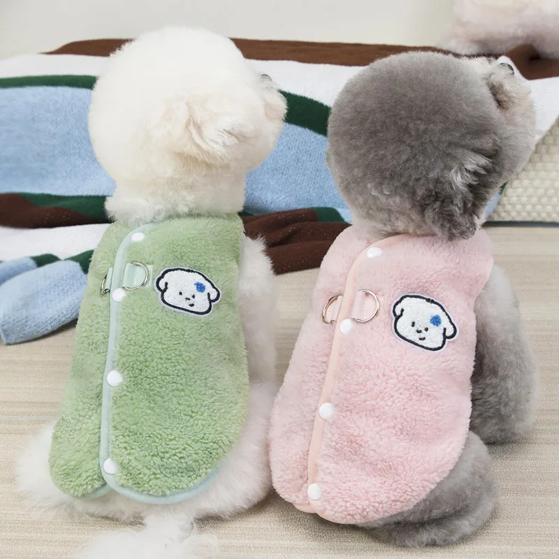 

Fleece Dog Clothes Winter Cardigan Costume For Dog Vest Jacket For Small Dogs Dachshund Chihuahua Puppy Sleeveless Coats Jackets
