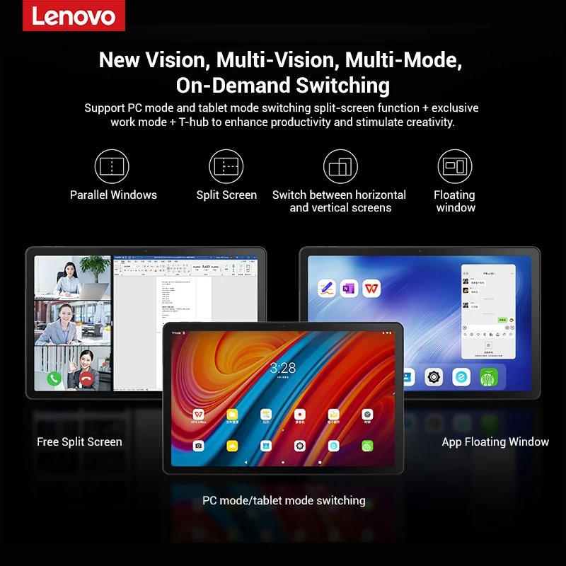 Originale Lenovo K10 Pro 10.6 pollici 4G WIFI Tablet PC 6GB 128GB Android 12 Qualcomm 6225 Octa Core Supporto Identificazione del volto