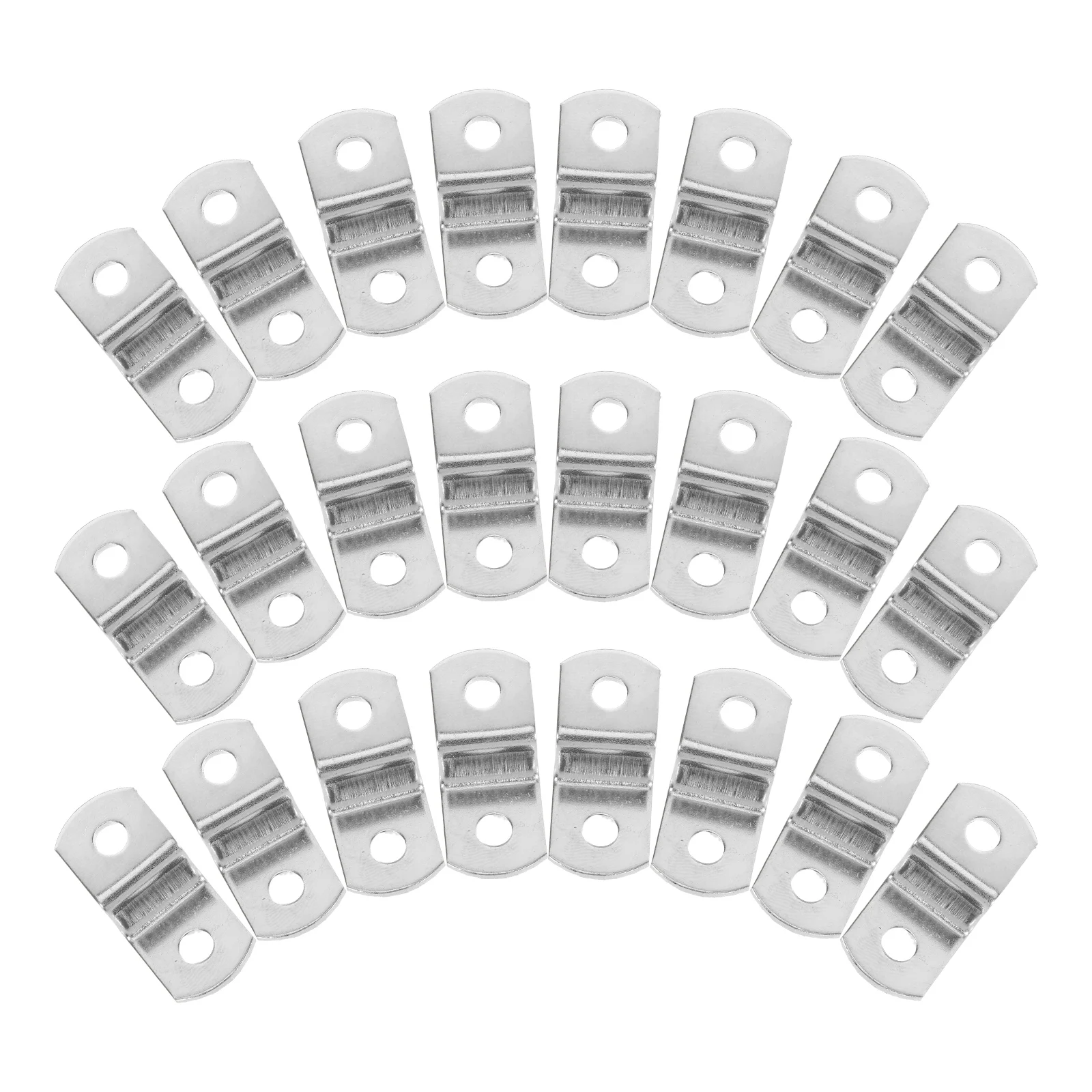 

50pcs Corner -Shaped Metal Fasteners Dual-Hole Picture Frame Clips Wall Hanging Hardware Spring Clips Wood Metal Plastic