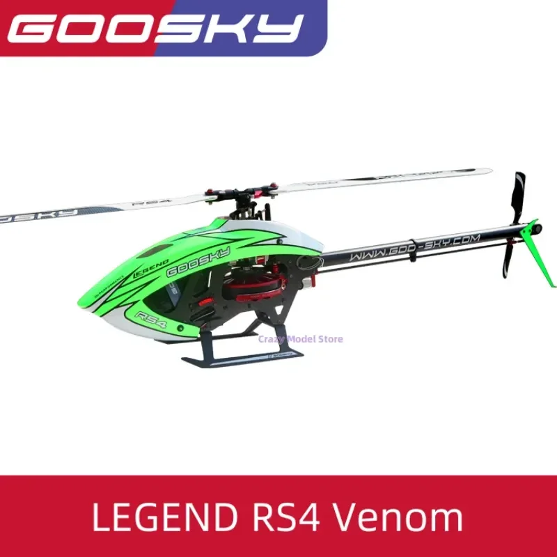 Em estoque Goosky RS4 Venom Legend 6ch 3d Motor sem escova de acionamento direto 380 Classe Flybarless Rc Helicóptero Kit Versão