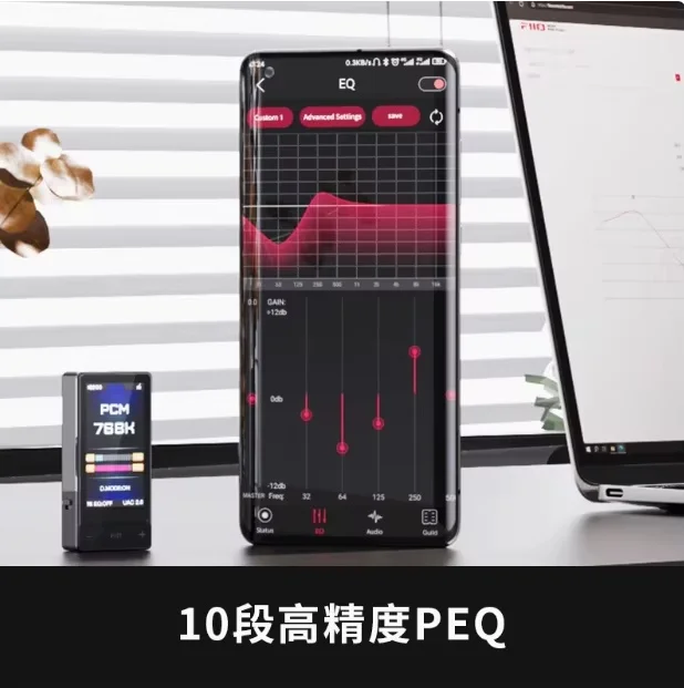 FiiO QX13 Portable Decoding Headphone Power Amplifier 1.99 inch Screen DAC ES9027PRO USB Small Tail DSD Custom HiFi Amplifier