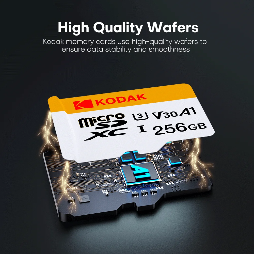 KODAK Mini Memory SD Card 256GB 128GB 64GB 32GB U3 V30 4K Full HD Micro TF Memory Flash Card for Phone/Computer/Camera