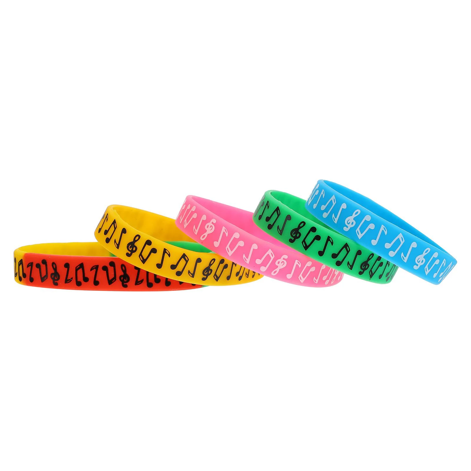 10 Pcs Music Note Silicone Hand Marching Band Wrist Bands Concert Wristband Bangles Bracelets Suite